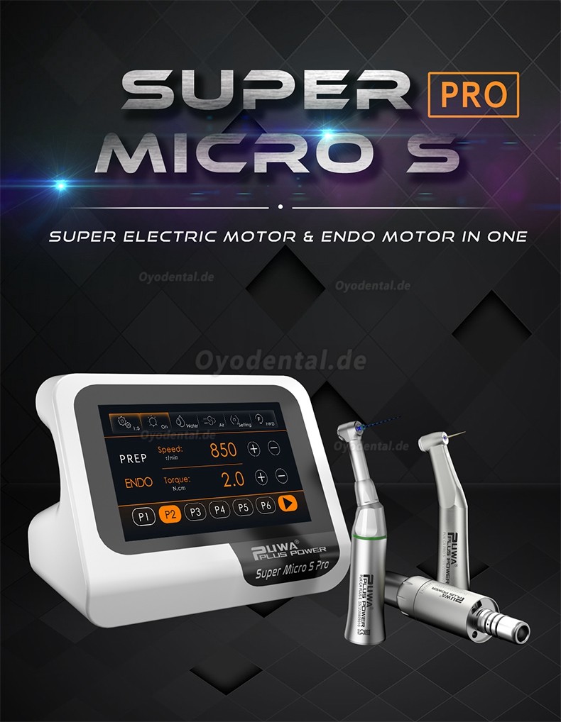 Pluspower® Super Micro S Pro 2-in-1 Bürstenloser Dental-Elektromotor mit Motor de Endodontie